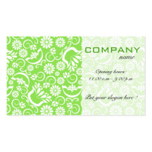 Tarjeta de visita floral verde del vintage