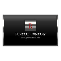 Tarjeta de visita fúnebre del monograma de acero d