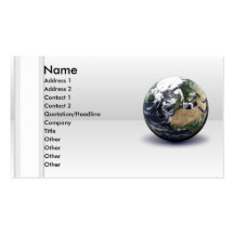 Tarjeta de visita global de la tierra