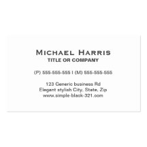 Tarjeta de visita gris blanca elegante simple mode