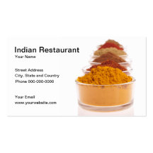 Tarjeta de visita india de restaurante