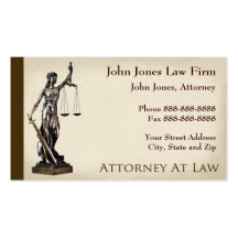 Tarjeta de visita legal del símbolo del abogado de