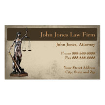 Tarjeta de visita legal del símbolo del abogado de