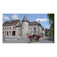 Tarjeta de visita medieval francesa del pueblo