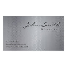 Tarjeta de visita metálica del novelista de los mo