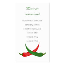 Tarjeta de visita mexicana de restaurante