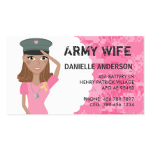 Tarjeta de visita militar del cónyuge (piel oscura