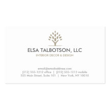 Tarjeta de visita MODERNA del ÁRBOL TAUPE/WHITE