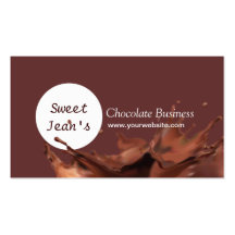 Tarjeta de visita moderna del chapoteo del chocola