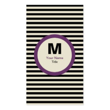 Tarjeta de visita moderna del monograma de la raya