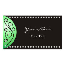Tarjeta de visita moderna elegante - verde en negr