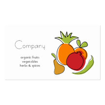 Tarjeta de visita natural de la tienda de alimenta