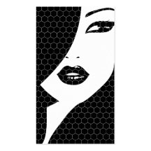 Tarjeta de visita NEGRA y BLANCO MODELADA del CHIC