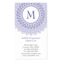 Tarjeta de visita ornamental del monograma