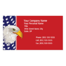 Tarjeta de visita patriótica de la bandera america