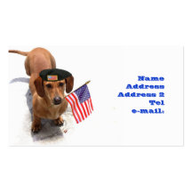 Tarjeta de visita patriótica del Dachshund
