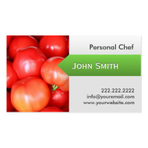 Tarjeta de visita personal del cocinero de los tom