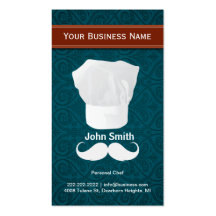 Tarjeta de visita personal del cocinero del bigote