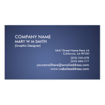 Tarjeta de visita personalizada pendiente azul