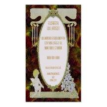 Tarjeta de visita pintada ángel de Nouveau del art