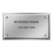 Tarjeta de visita plateada de metal de aluminio ce
