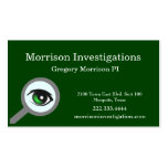 Tarjeta de visita privada de la investigación del 