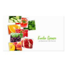 Tarjeta de visita profesional del nutricionista