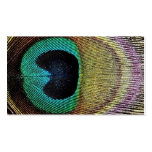 Tarjeta de visita púrpura azulverde del pavo real