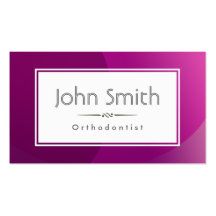 Tarjeta de visita púrpura con clase del Orthodonti