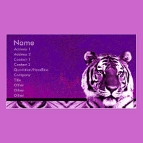 Tarjeta de visita púrpura del tigre tarjetas de negocio