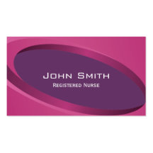 Tarjeta de visita púrpura moderna de la enfermera 