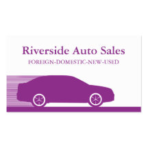 Tarjeta de visita rápida del automóvil, púrpura