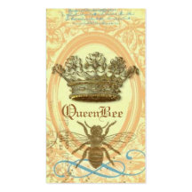 Tarjeta de visita real de la corona de la abeja re