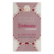 Tarjeta de visita real del planificador del boda