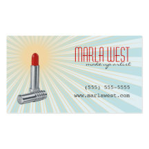 Tarjeta de visita retra del artista de maquillaje 