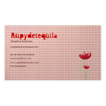 tarjeta de visita roja clara de la amapola de la g