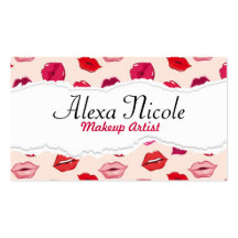 Tarjeta de visita roja de los labios