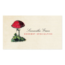 Tarjeta de visita roja del vintage del Toadstool d