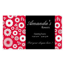 Tarjeta de visita roja floral del verano