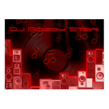 tarjeta de visita roja fresca del laser de DJ