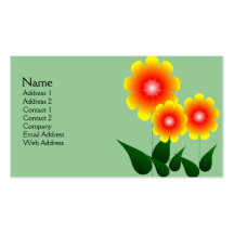 Tarjeta de visita roja y amarilla de la flor 1