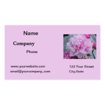 Tarjeta de visita rosada de la flor de los Peonies