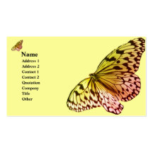 Tarjeta de visita rosada de la mariposa de Yelllow