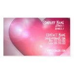 Tarjeta de visita rosada del diseño del corazón