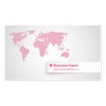 Tarjeta de visita (rosada) del mapa del mundo