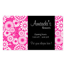Tarjeta de visita rosada floral del vintage
