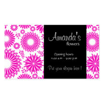 Tarjeta de visita rosada floral del vintage