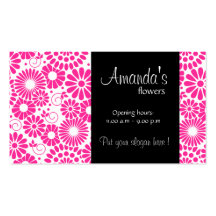 Tarjeta de visita rosada floral del vintage