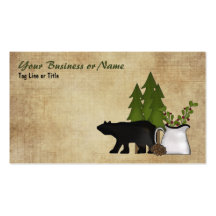 Tarjeta de visita rústica del oso del país de la m