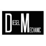 Tarjeta de visita simple del negro diesel del mecá